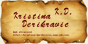 Kristina Derikravić vizit kartica